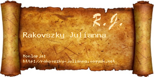 Rakovszky Julianna névjegykártya